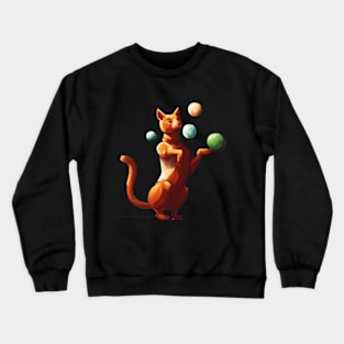 Feline Acrobat: T-Shirt for Cat Lovers Crewneck Sweatshirt